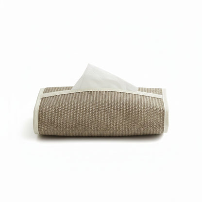 Textured Fabric Tissue Box Cover with Clean Trim Detail