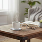 2-PC Heart Shaped Fabric Cup Coaster with Soft Padded Design and Striped Pattern