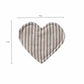 2-PC Heart Shaped Fabric Cup Coaster with Soft Padded Design and Striped Pattern