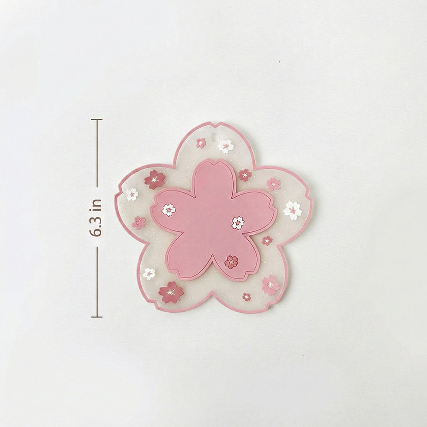 2-PC Cherry Blossom Flower Shaped Decorative Coaster Mat
