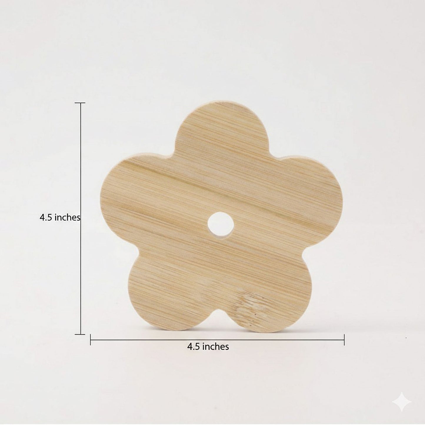 5-Piece Bamboo Flower Shaped Coaster Set with Holder Stand
