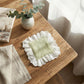 2-PC Lace Trim Square Fabric Cup Coaster with Soft Padded Center and Embroidered Detail