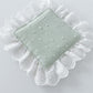 2-PC Lace Trim Square Fabric Cup Coaster with Soft Padded Center and Embroidered Detail