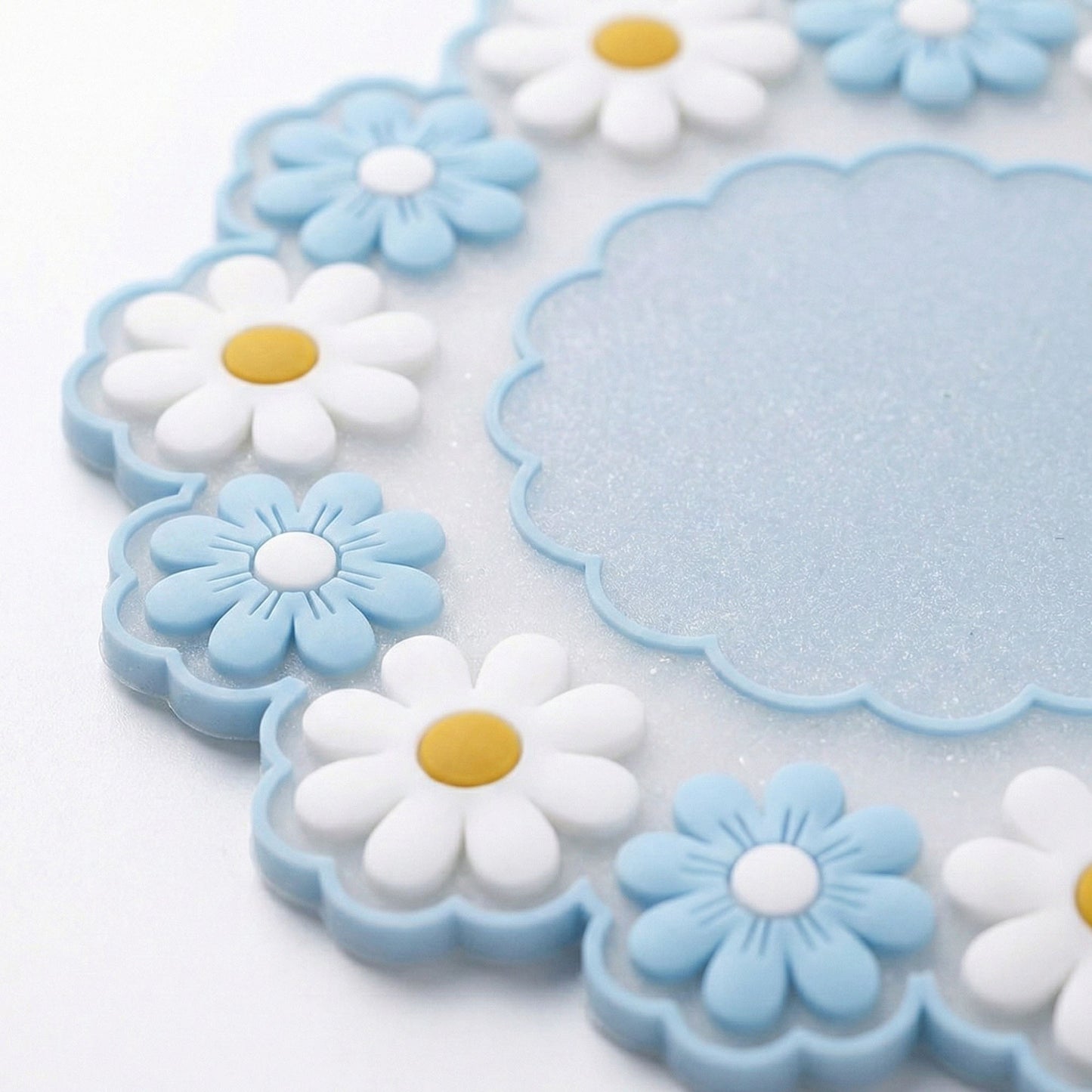 4-PC Daisy Floral Silicone Trivet Heat Resistant Non Slip Kitchen Pot Holder