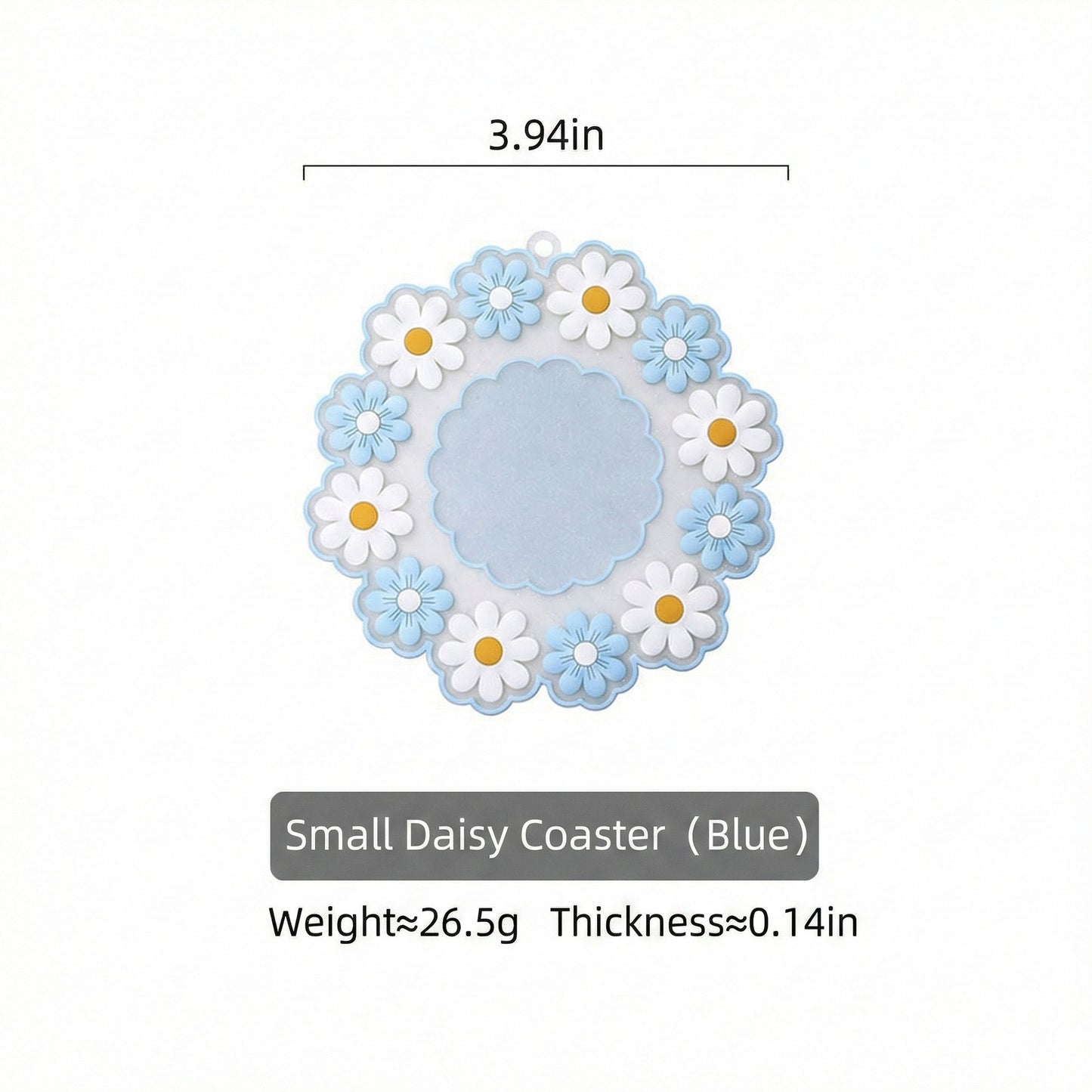 4-PC Daisy Floral Silicone Trivet Heat Resistant Non Slip Kitchen Pot Holder