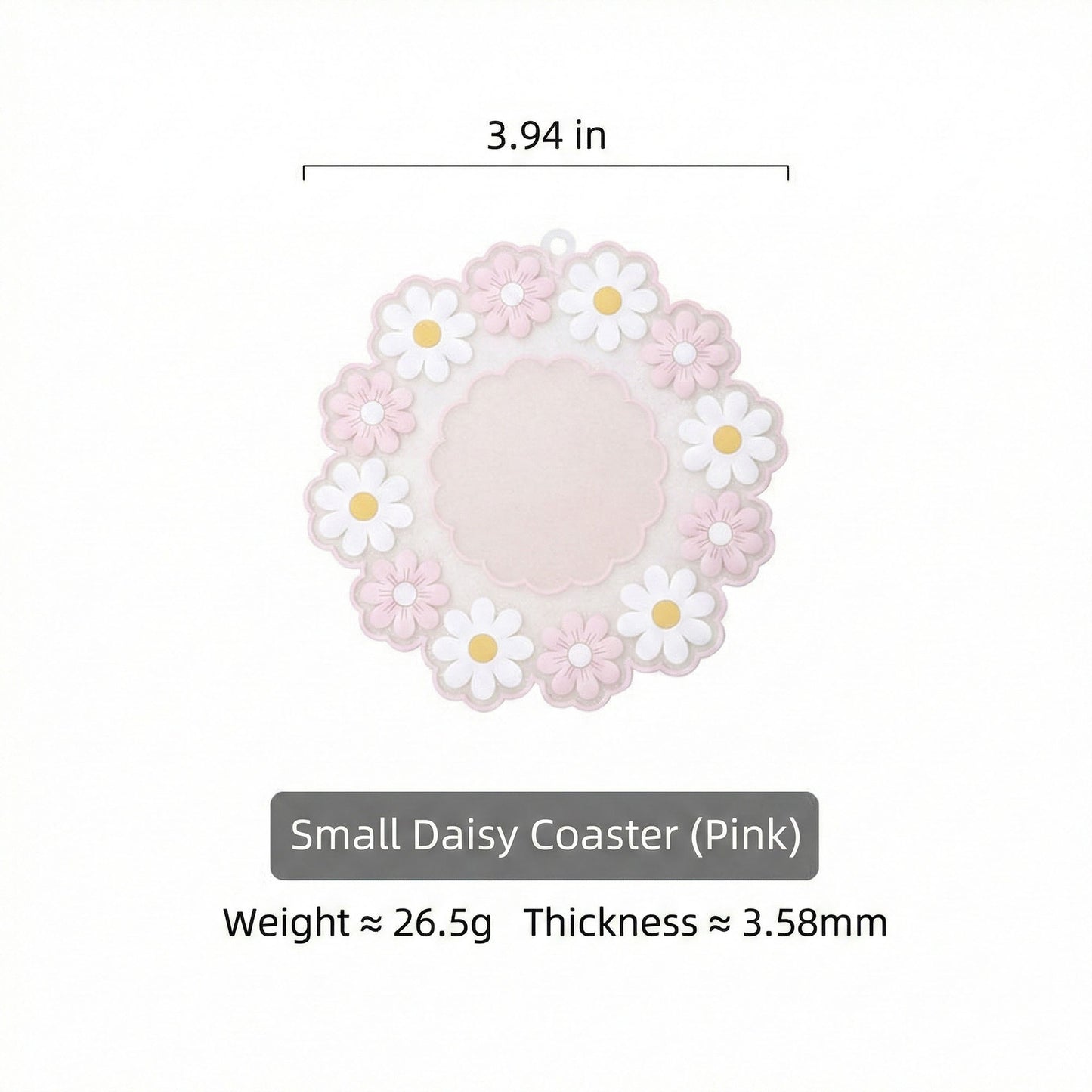 4-PC Daisy Floral Silicone Trivet Heat Resistant Non Slip Kitchen Pot Holder