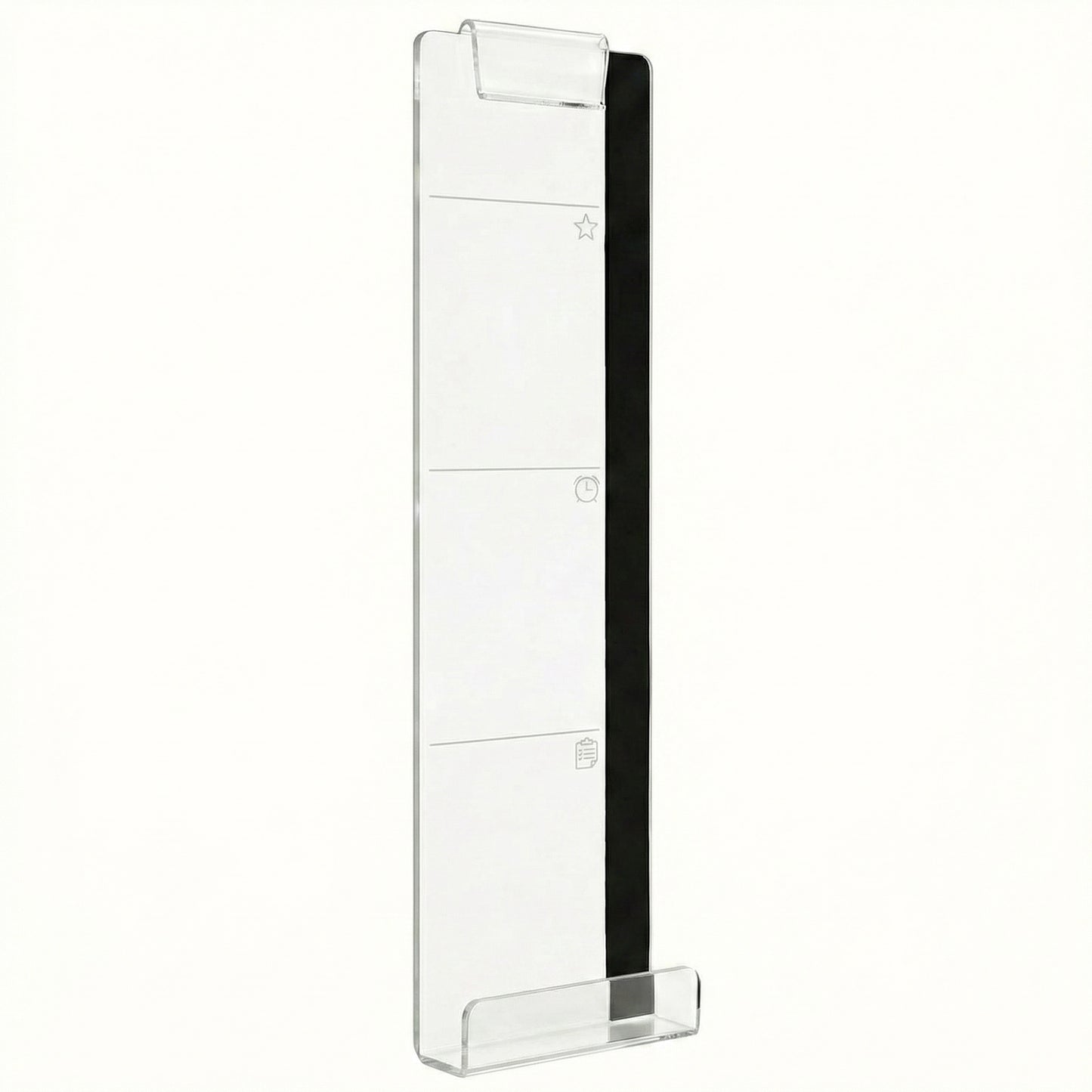 2 Pack Monitor Side Organizer with Memo Board Phone Holder Clear Acrylic Desk Clip Storage