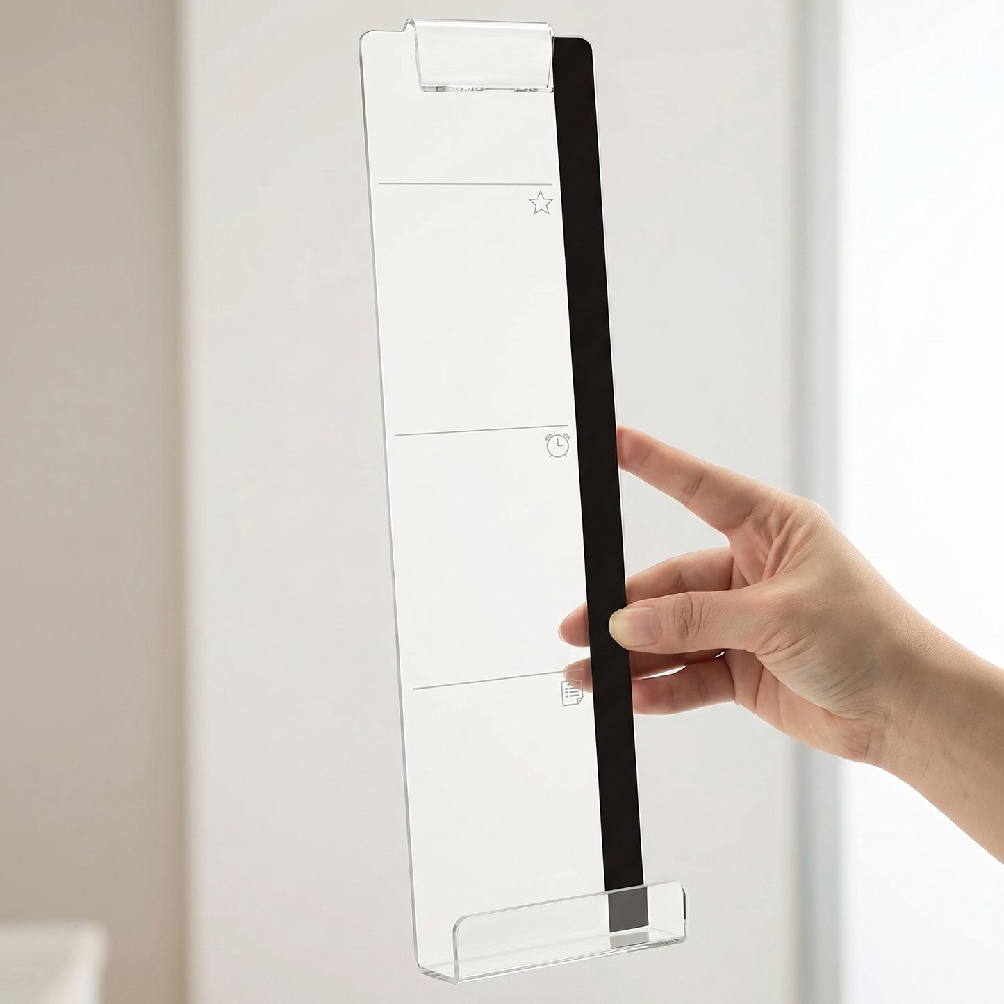 2 Pack Monitor Side Organizer with Memo Board Phone Holder Clear Acrylic Desk Clip Storage