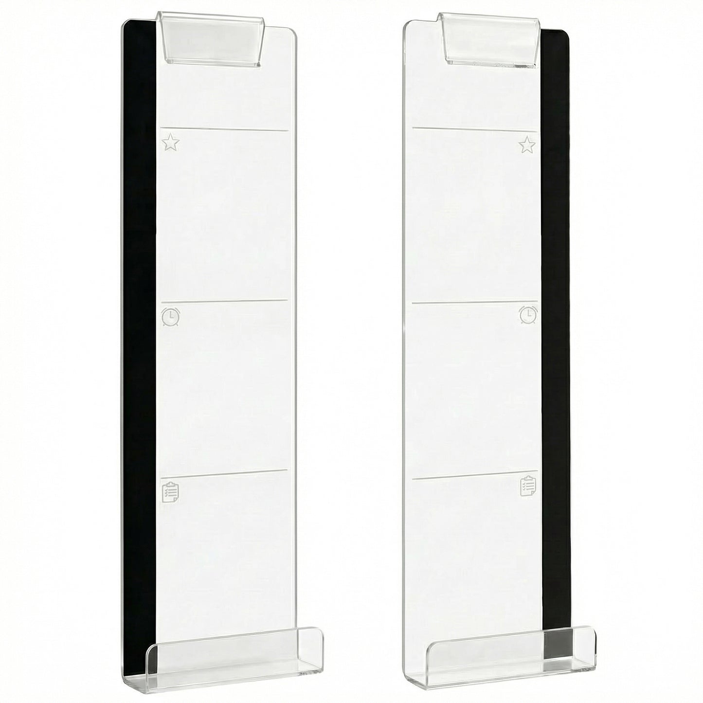 2 Pack Monitor Side Organizer with Memo Board Phone Holder Clear Acrylic Desk Clip Storage