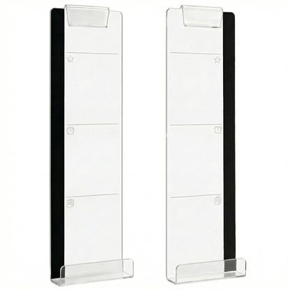 2 Pack Monitor Side Organizer with Memo Board Phone Holder Clear Acrylic Desk Clip Storage