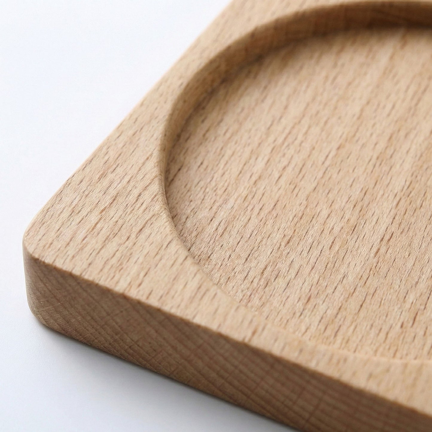 2-PC Square Wood Coaster with Recessed Round Groove Table Protector