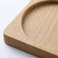 2-PC Square Wood Coaster with Recessed Round Groove Table Protector