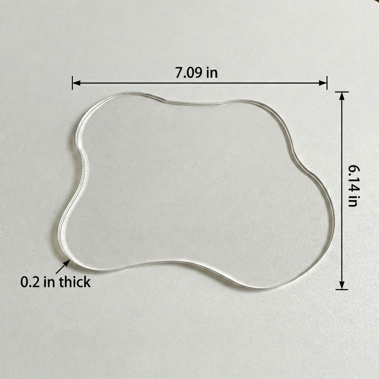 2-PC Clear Wavy Edge Coaster Transparent Drink Table Protector