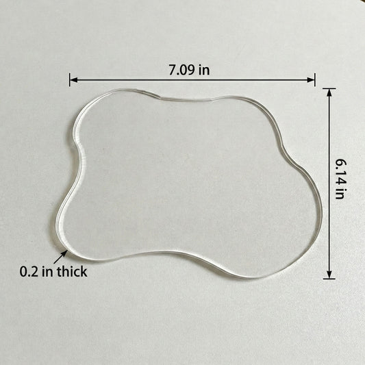 2-PC Clear Wavy Edge Coaster Transparent Drink Table Protector