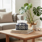 Embroidered Fabric Tissue Holder with Patchwork Pattern Design