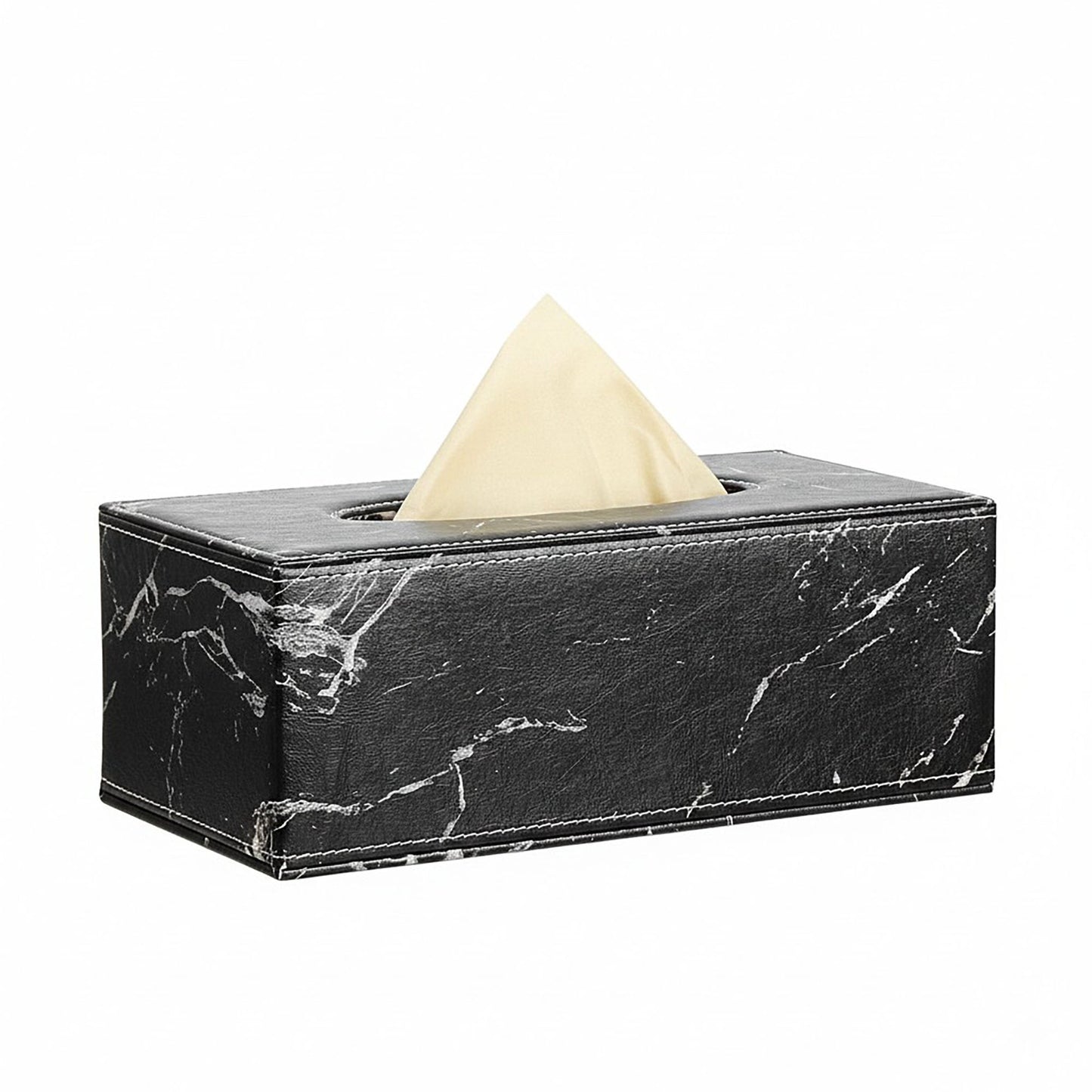 Faux Marble Leatherette Tissue Holder Rectangular Box Cover