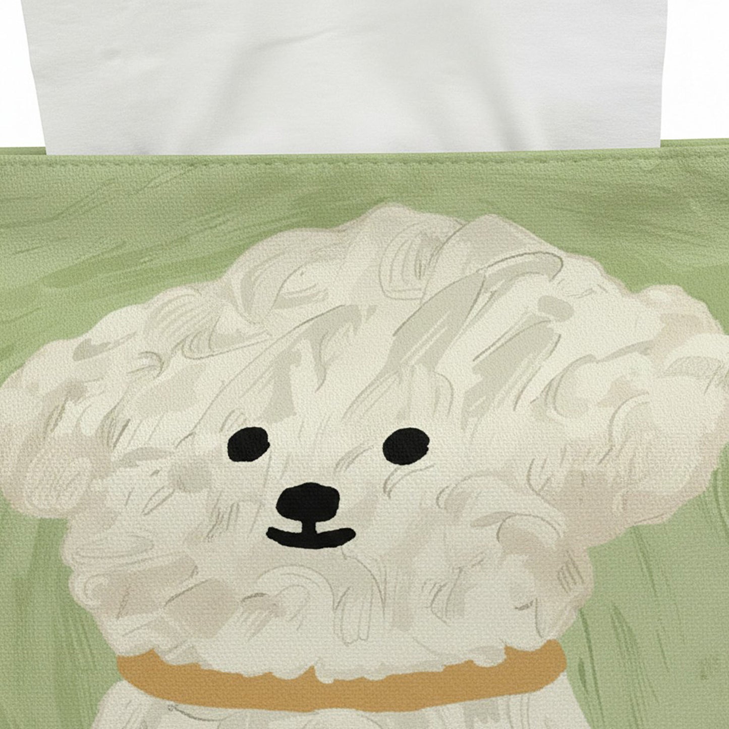 3-piece Illustrated Dog Fabric Tissue Holder Decorative Soft Cover