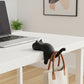3-Piece Desk Edge Bag Hook with Cat-Shaped Design and Protective Non-Slip Surface