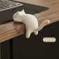 3-Piece Desk Edge Bag Hook with Cat-Shaped Design and Protective Non-Slip Surface