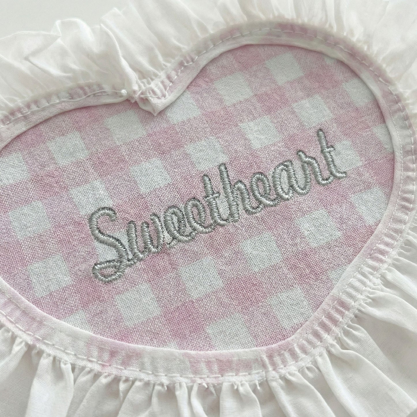 2-PC Heart Shaped Fabric Coaster with Ruffle Trim Table Protector