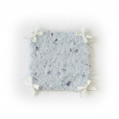 Plush Knit Coaster with Bow Corners Soft Table Protector