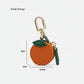 Mini Round Coin Pouch Keychain with Zipper Closure and Clip Attachment