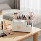 Multi-Compartment Plastic Tissue Box Organizer with Side Storage