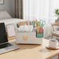 Multi-Compartment Plastic Tissue Box Organizer with Side Storage