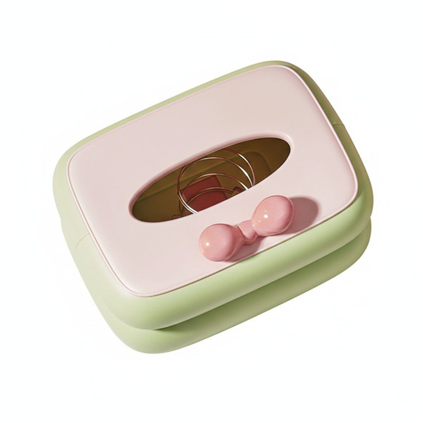 Decorative Soft Touch Tissue Box Cover with Rounded Design