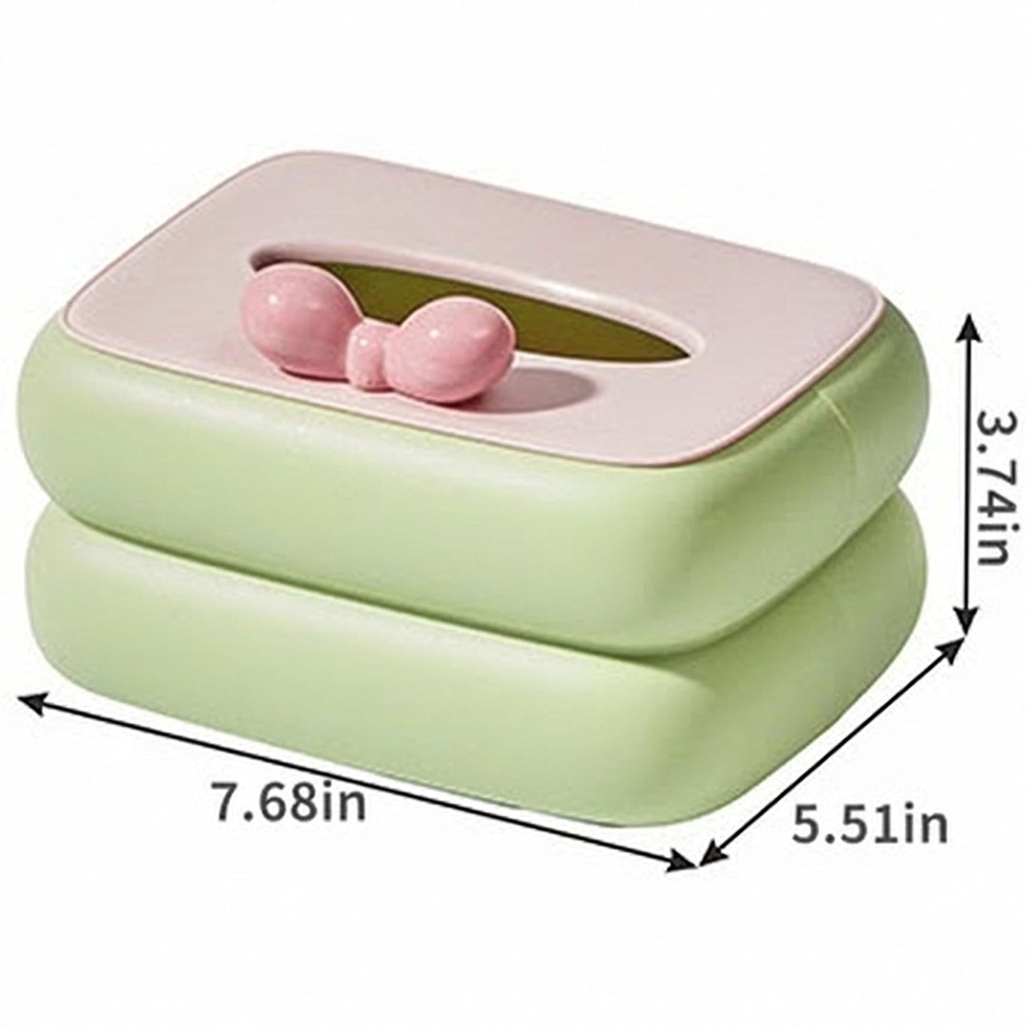 Decorative Soft Touch Tissue Box Cover with Rounded Design