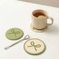 Macaron Coaster Set with Bow Design Round Table Protectors