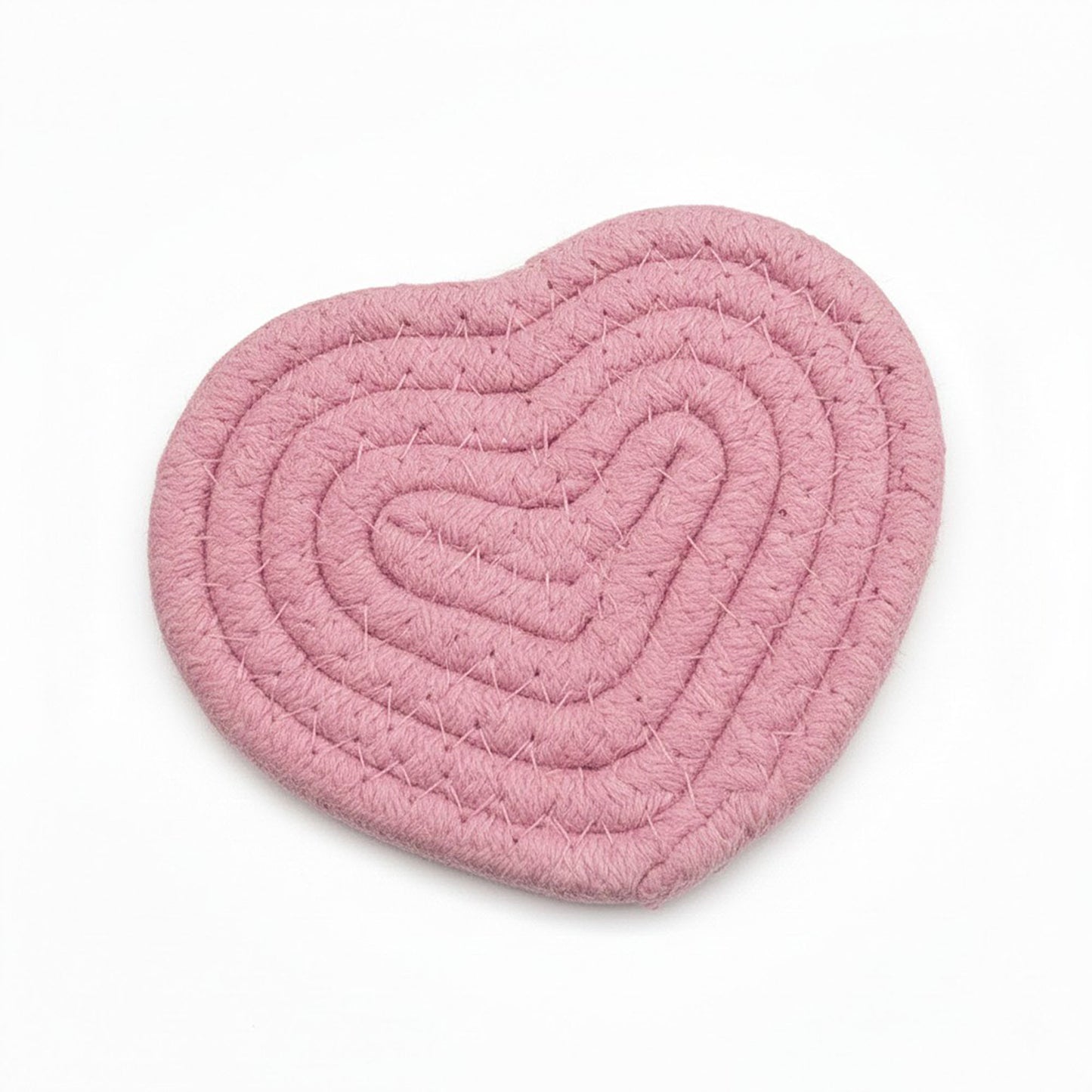 8-PC Heart Shaped Braided Coaster Set Soft Table Protectors