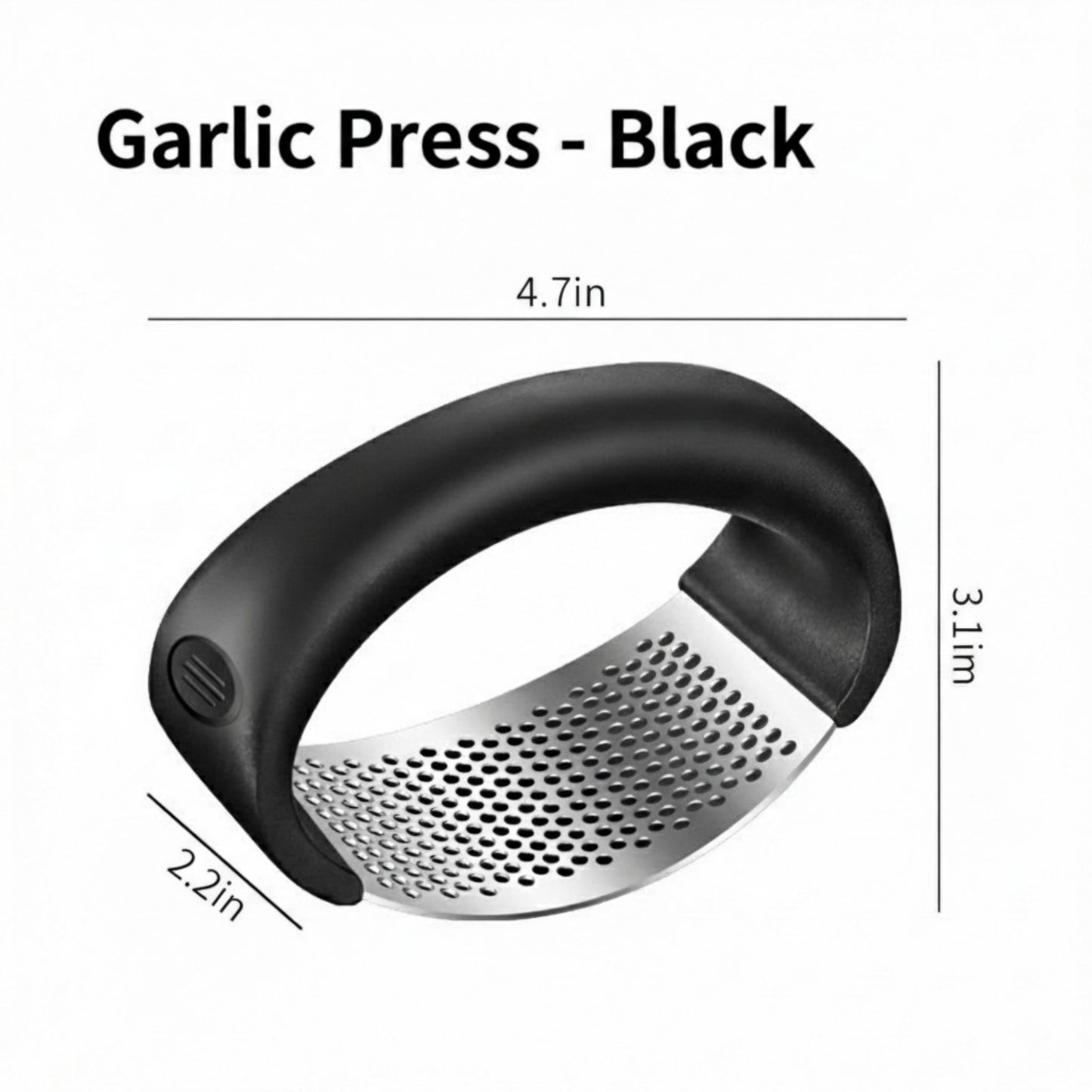 3 Piece Garlic Press Set Handheld Mincer Crusher Tools with Ergonomic Handle