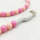 Beaded USB Charging Cable 2 in 1 Type C Lightning Cute Pearl Phone Cord