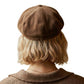 Suede-Look Baker Boy Newsboy Cap with Adjustable Buckle Strap Vintage Soft Fall Hat