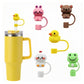 Animal Straw Cover Set 5 Pack Cute Silicone Tumbler Straw Caps Reusable Decorative Drink Accessories