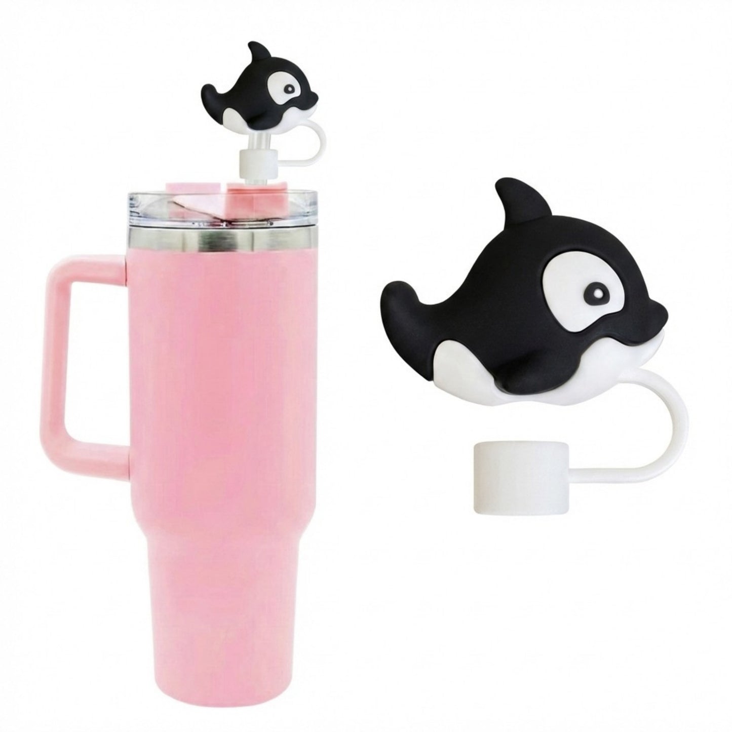 Whale Straw Cover Set 5 Pack Silicone Tumbler Straw Cap Reusable Decorative Drink Accessories