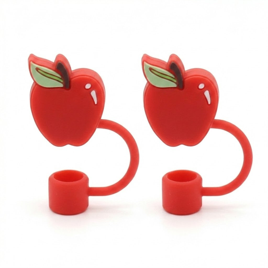 Silicone Straw Cover Caps 2 Pack Reusable Dust Proof Cute Drink Straw Toppers