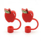Silicone Straw Cover Caps 2 Pack Reusable Dust Proof Cute Drink Straw Toppers