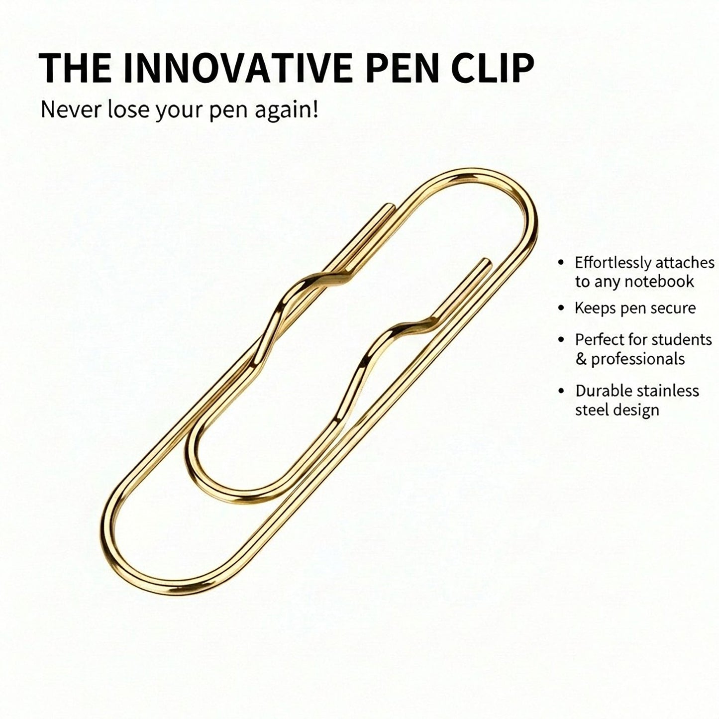 5-Piece Stainless Steel Pen Clip Bookmark Holder for Notebooks Journals and Planners
