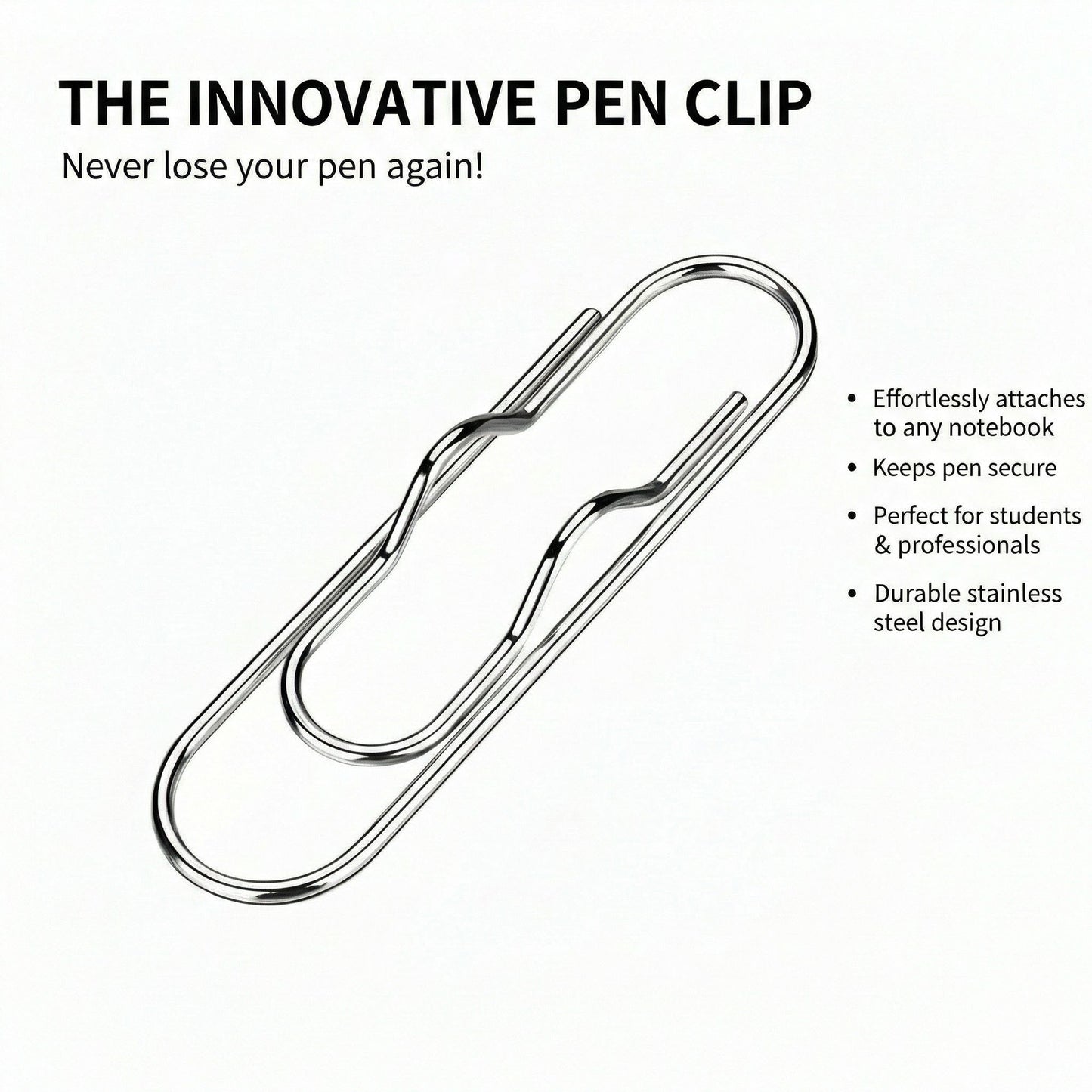 5-Piece Stainless Steel Pen Clip Bookmark Holder for Notebooks Journals and Planners