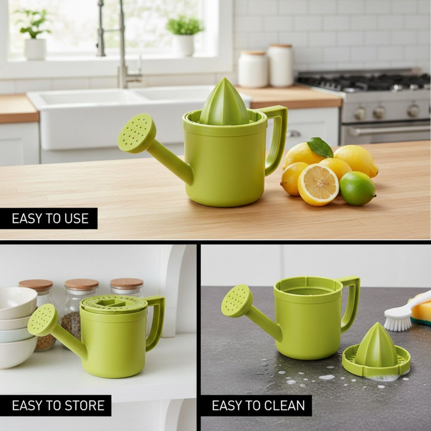 Handheld Citrus Juicer with Spout and Handle Manual Lemon Juicing Container