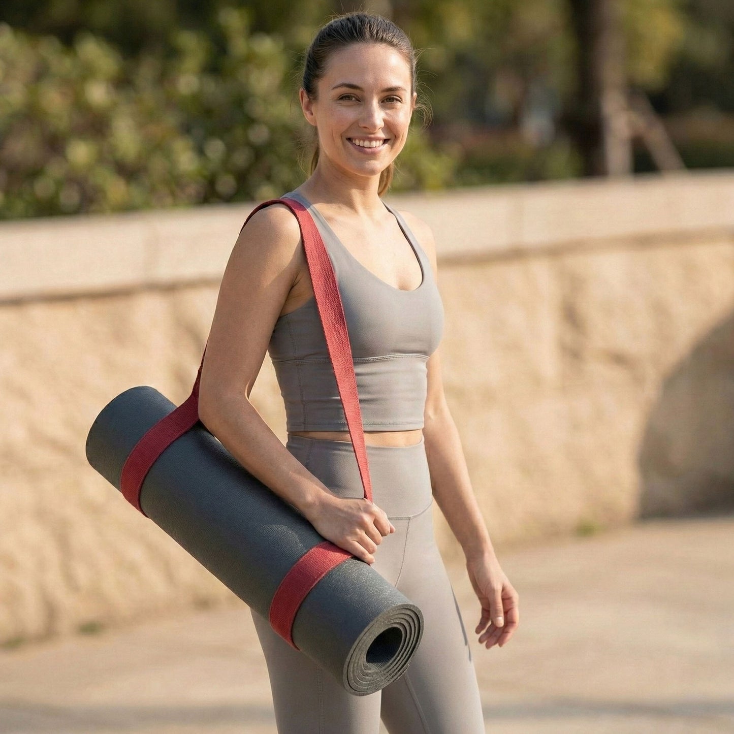 4-PC Stretch Strap with Foot Loops Adjustable Yoga Exercise Band