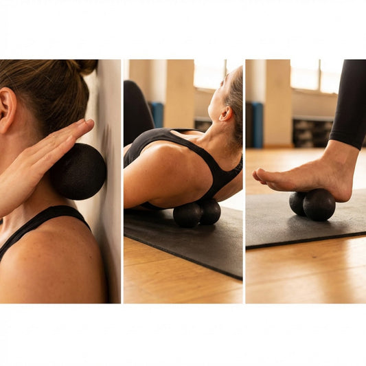 Massage Ball Set 4 Pack Textured Round Design Compact Body Care and Fitness Accessories 4.3in