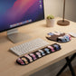 Fabric Mouse Pad and Wrist Rest Set with Ergonomic Support Cute Paw Print Design