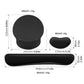 Black Fabric Mouse Pad with Ergonomic Wrist Rest 3 Piece Set Memory Foam Support