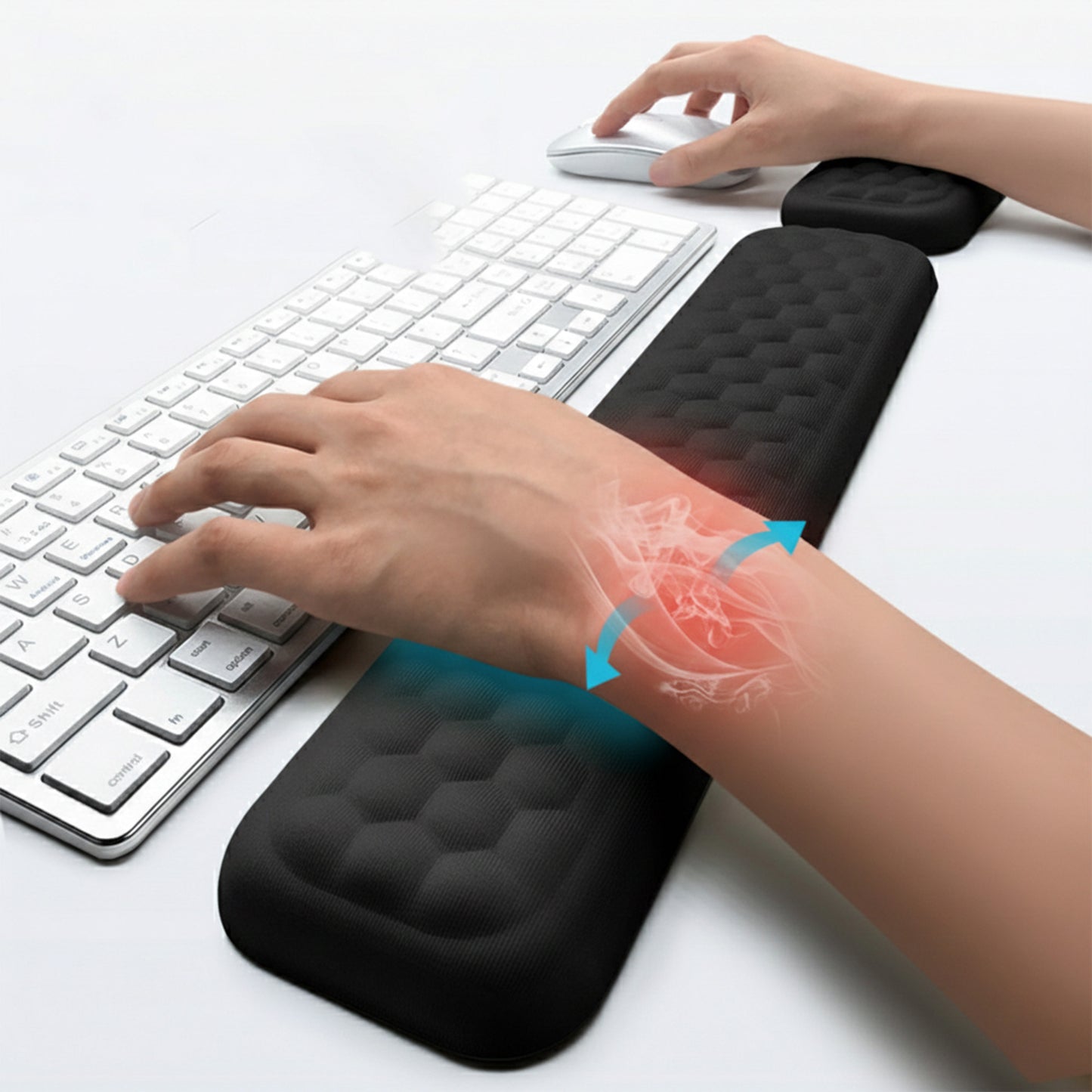 Keyboard Wrist Rest and Mouse Wrist Rest Set Ergonomic Memory Foam Support