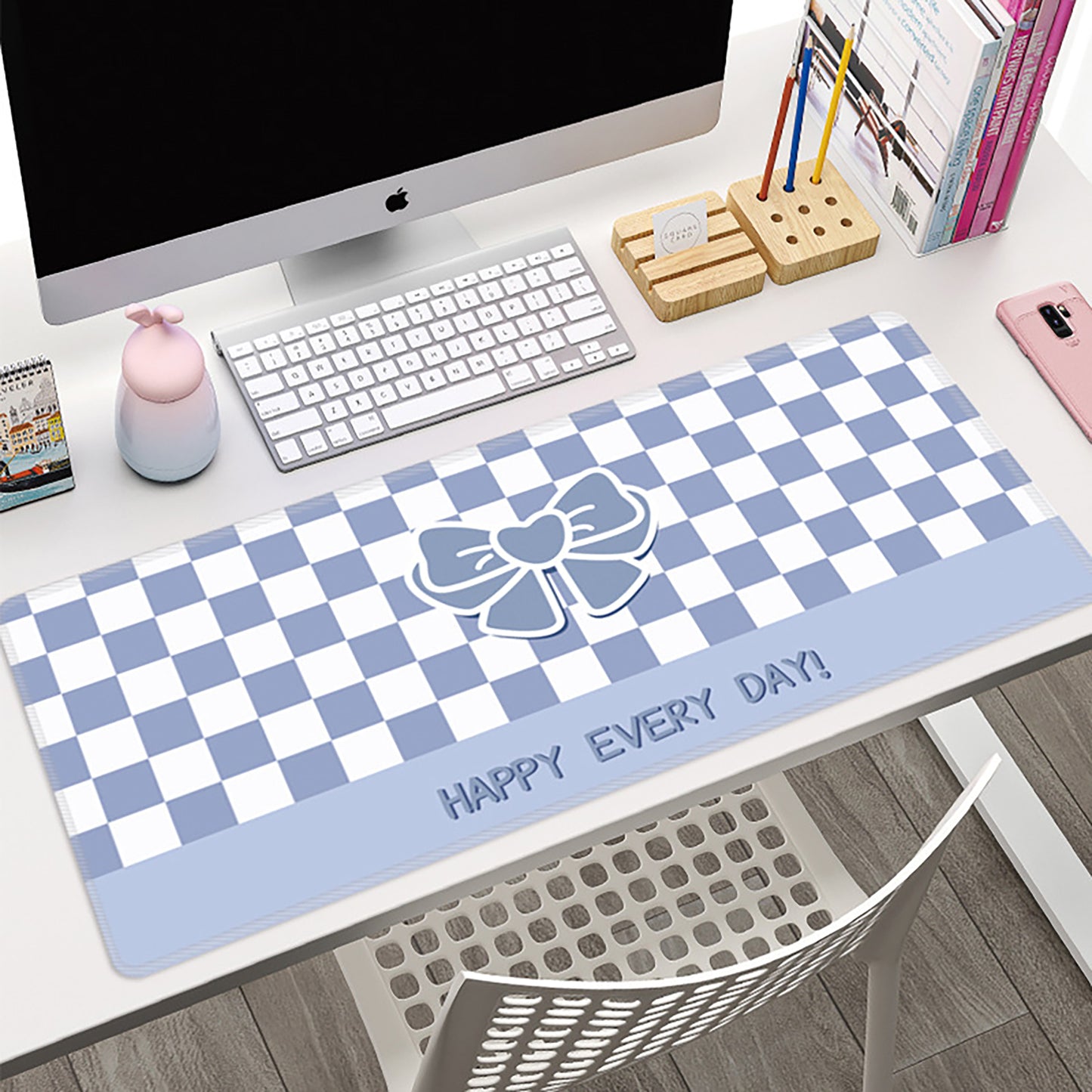 Large Fabric Desk Mouse Pad with Smooth Surface and Non Slip Base