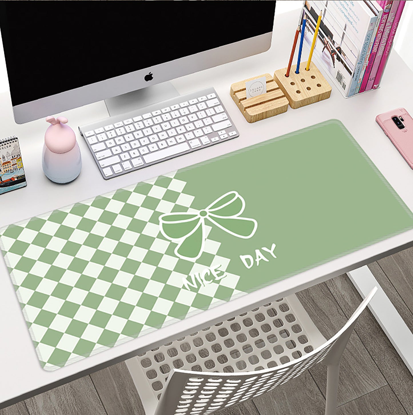 Large Fabric Desk Mouse Pad with Smooth Surface and Non Slip Base