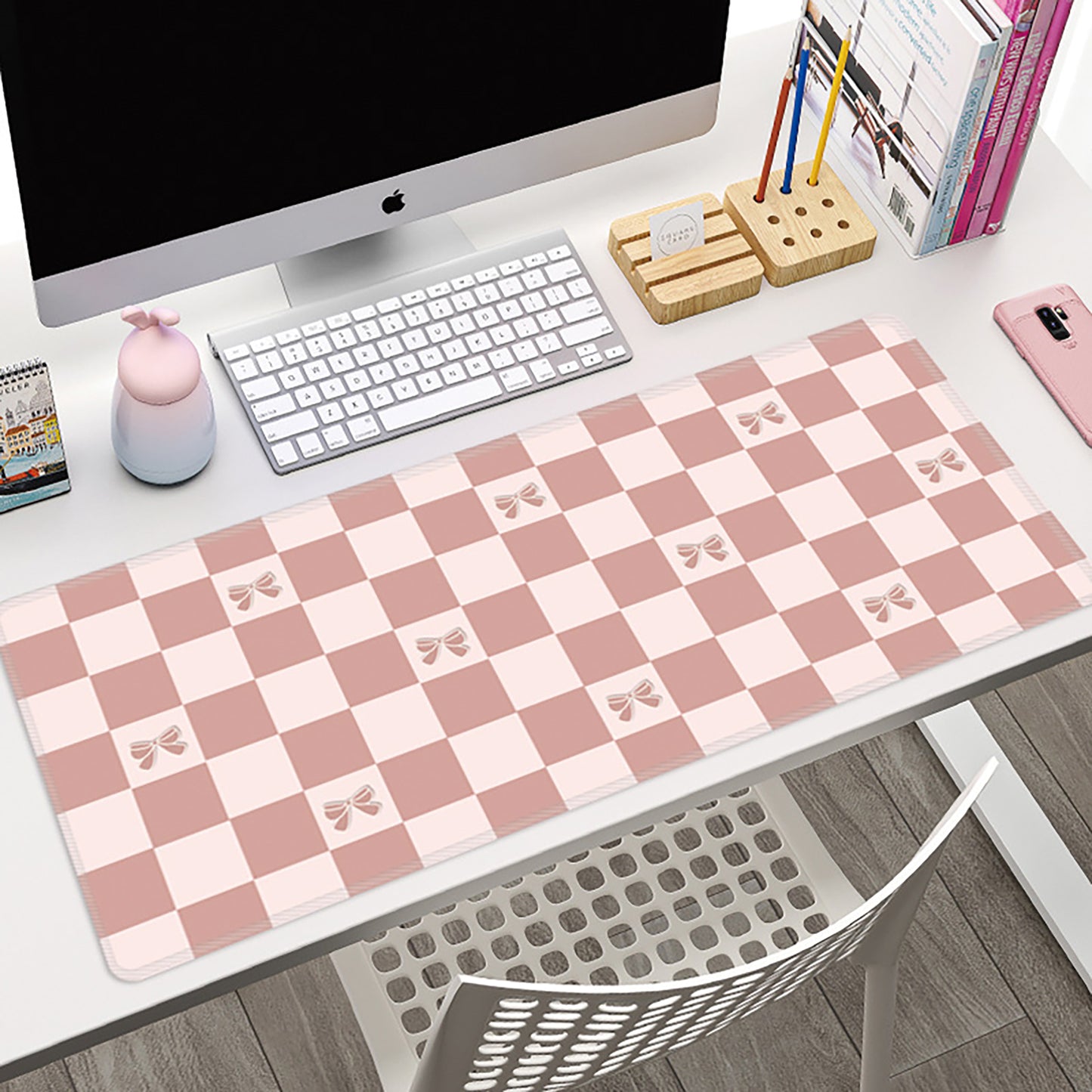 Large Fabric Desk Mouse Pad with Smooth Surface and Non Slip Base
